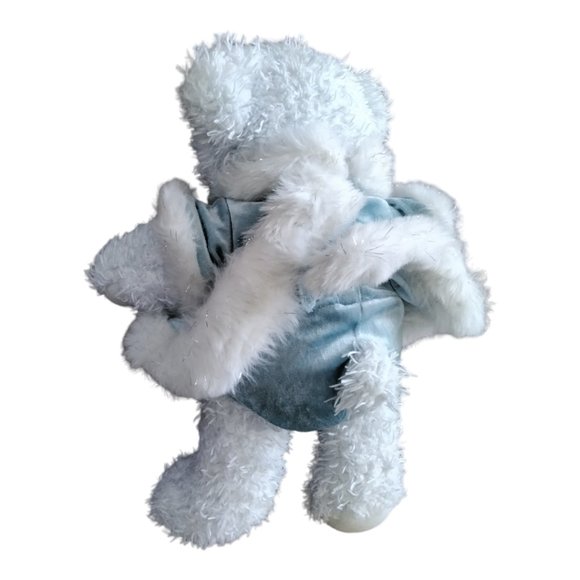 Build-A-Bear Teddy 16 Inch White & Blue "Fur" with Blue Nose and Mouth - Picture 4 of 9